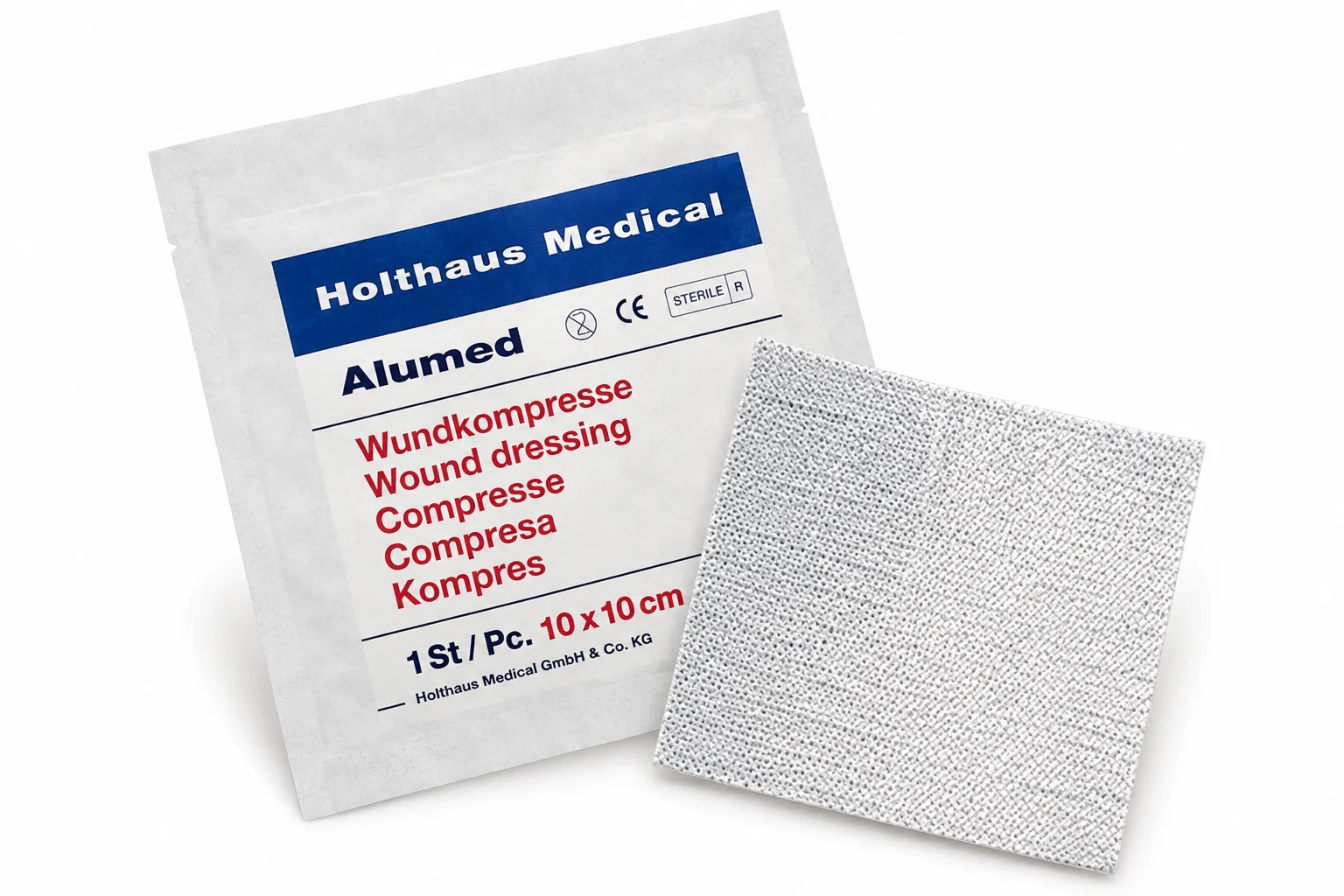Alumed Wundkompresse, vlies, steril, 10 x 10 cm – Anwendung