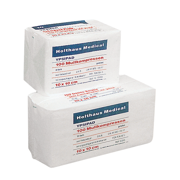 YPSIPAD Mullkompresse, 10 cm x 10 cm, 100 Stück YPSIPAD Mullkompresse, 10 cm x 10 cm, 100 Stück
