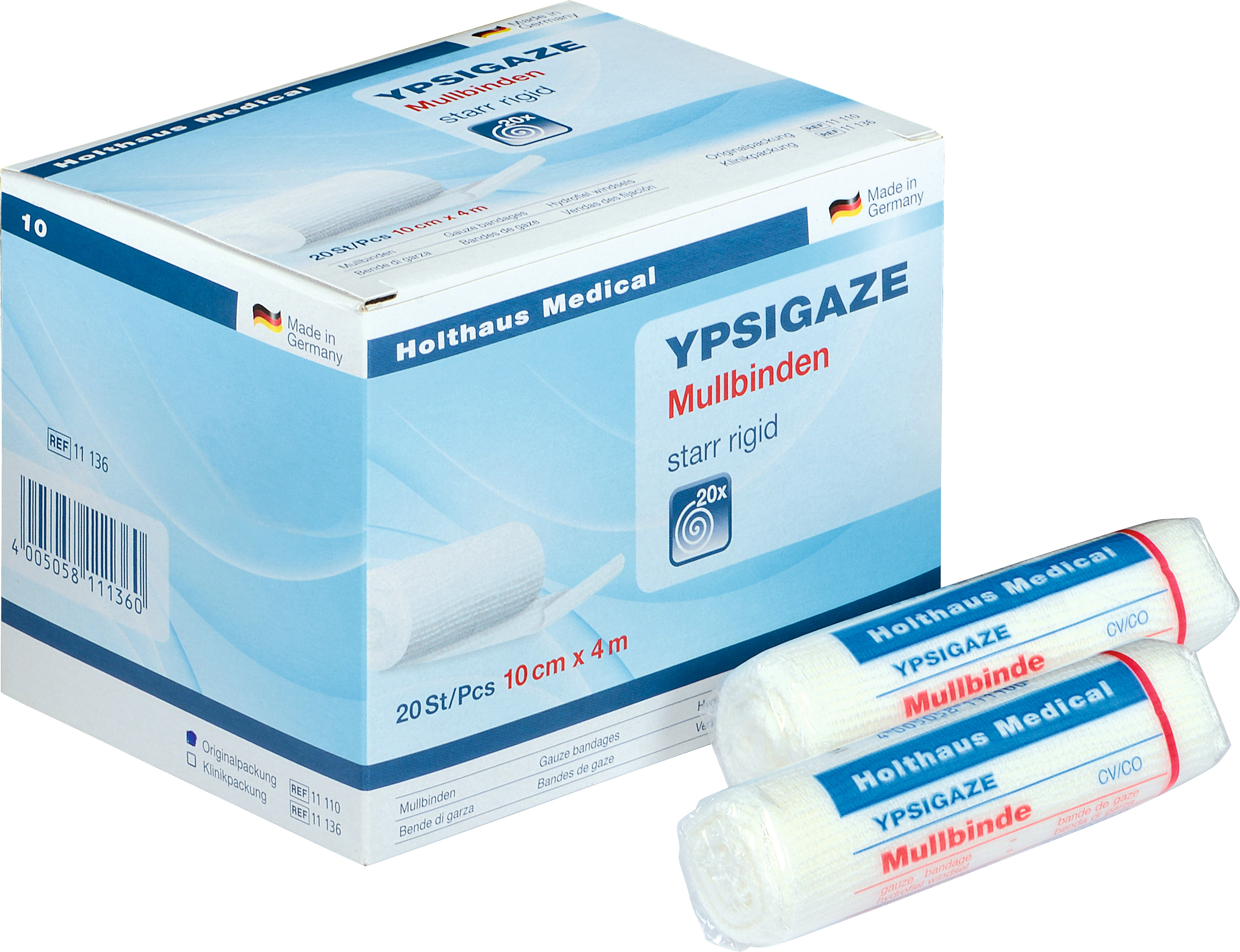 YPSIGAZE Mullbinden, weiß, 4 cm x 4 m YPSIGAZE Mullbinden, weiß, 4 cm x 4 m