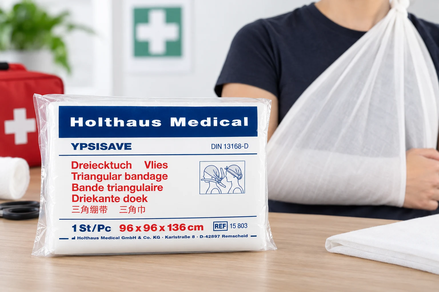 YPSISAVE Dreiecktuch, vlies, 96 x 96 x 136 cm – Anwendung