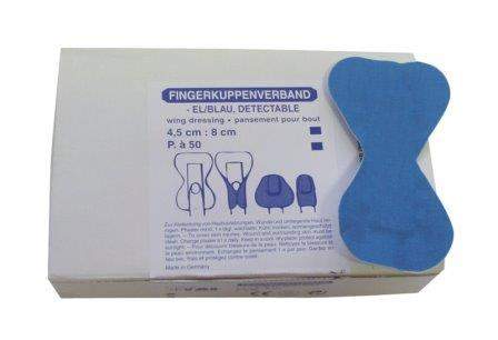 Fingerkuppenverbände, detectable, elastisch, 8,0 cm x 4,5 cm, 50 Stück im Karton Fingerkuppenverbände, detectable, elastisch, 8,0 cm x 4,5 cm, 50 Stück im Karton