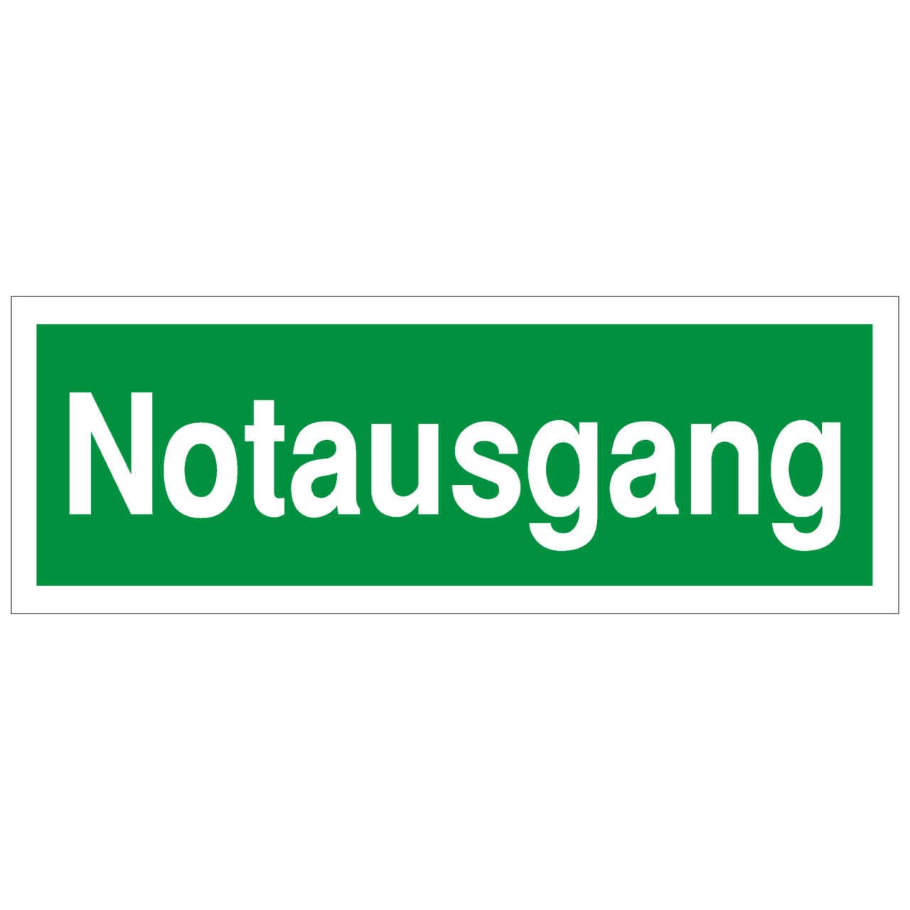 Rettungszeichen Notausgang, Kunststoff, leuchtend, 30 x 10 cm Rettungszeichen Notausgang, Kunststoff, leuchtend, 30 x 10 cm