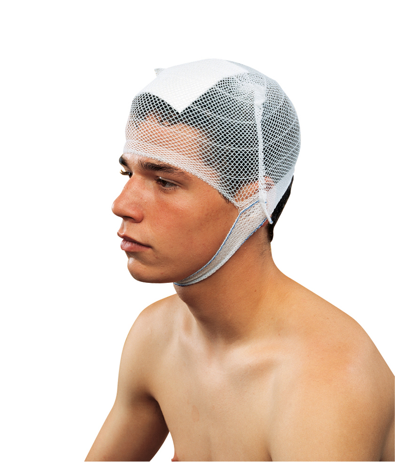 YPSINETZ Kopfbandage, Einzeln in Entnahmebeutel. YPSINETZ Kopfbandage, Einzeln in Entnahmebeutel.