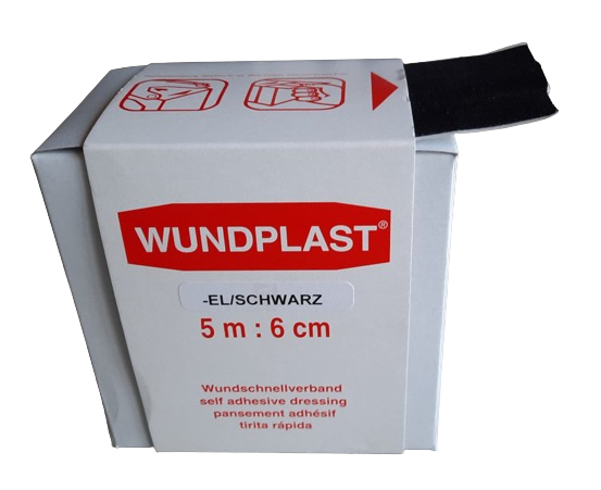 Wundschnellverband, elastic-black, 5 m x 6 cm Wundschnellverband, elastic-black, 5 m x 6 cm