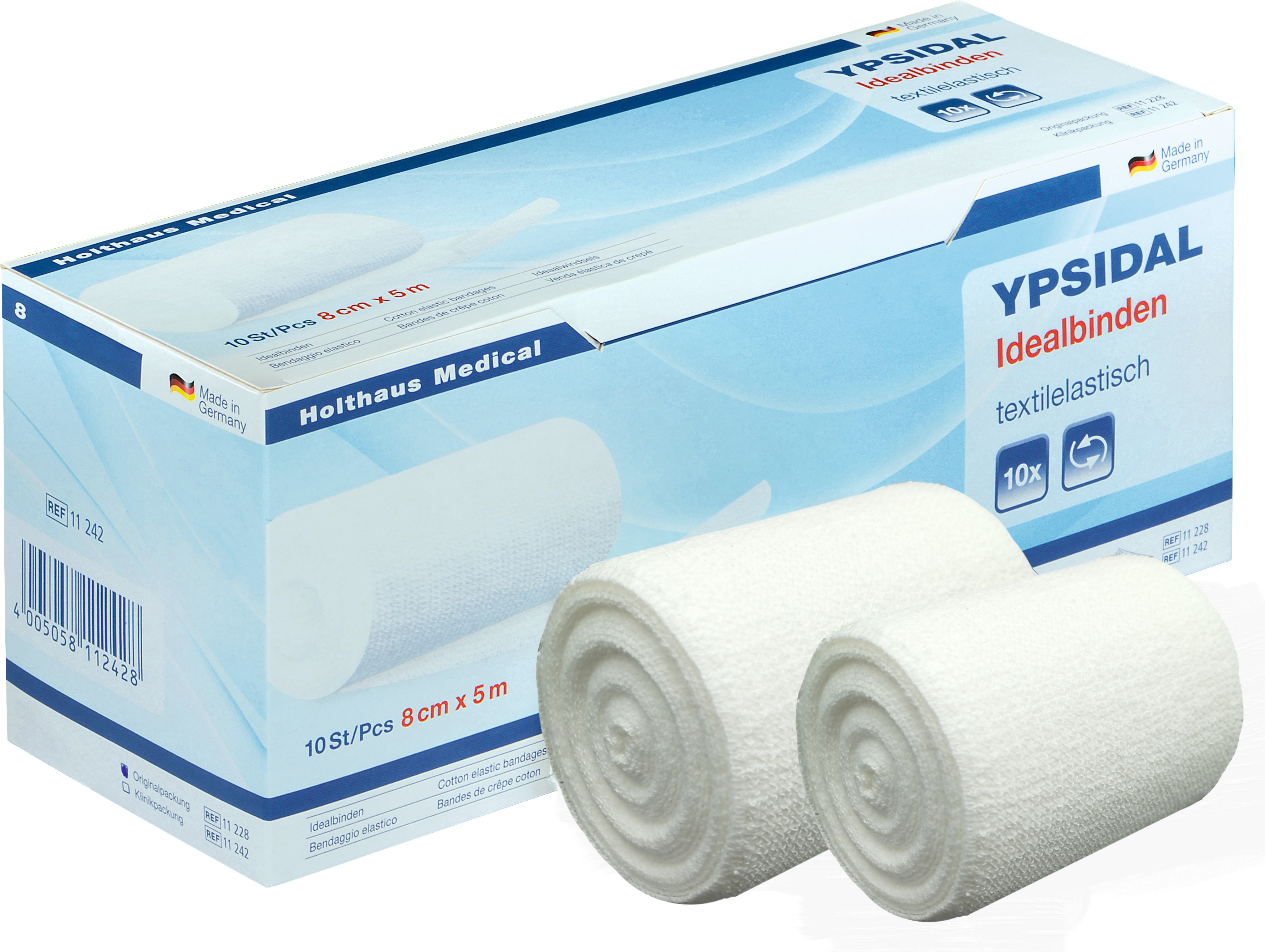 YPSIDAL Idealbinden, weiß, 12 cm x 5 m, 10 Stück im Karton 