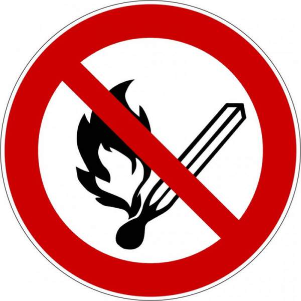 Verbotszeichen - Keine offene Flamme